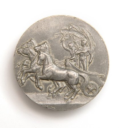 Front of Stockholm 1912 participation medal in oxidized pewter